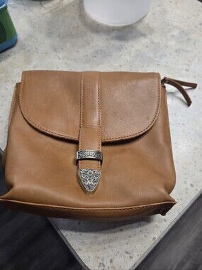 Marta Pointe VegetableLeather Crossbody Bag in Tan with Decorative Silver Accent